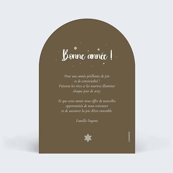 Carte de Voeux Particuliers Jolie pleine page arche noir