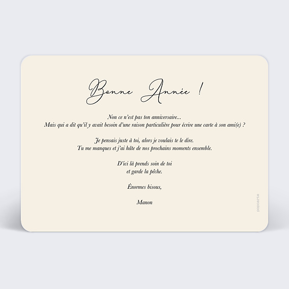 Carte de voeux Étiquette cœur Verso