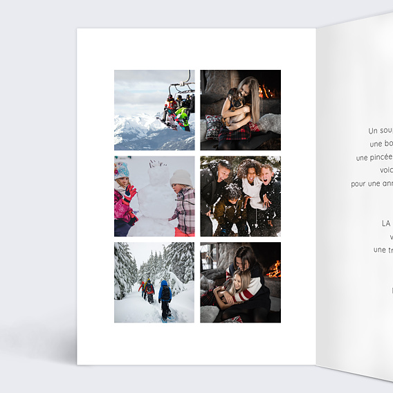 Carte de voeux Belles lettres Intérieur Gauche