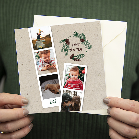 Carte de voeux Polaroid Couronne de Pins Après 3