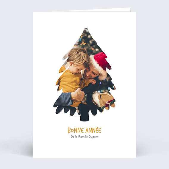 Carte de Voeux Particuliers Forme Sapin