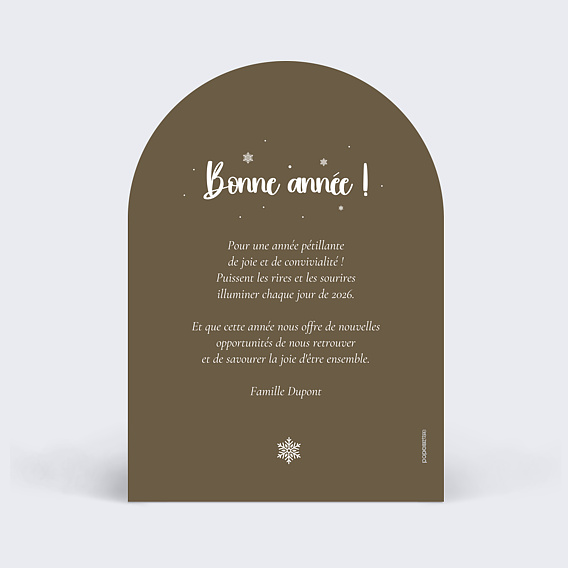 Carte de voeux Jolie pleine page arche Verso