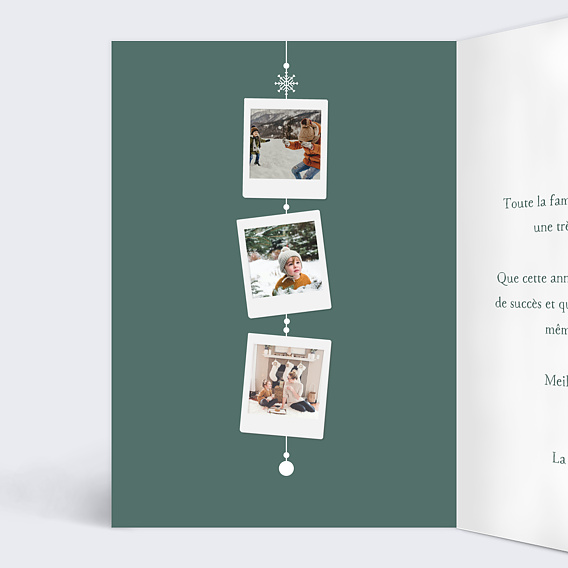 Carte de voeux Jolie Guirlande Intérieur Gauche