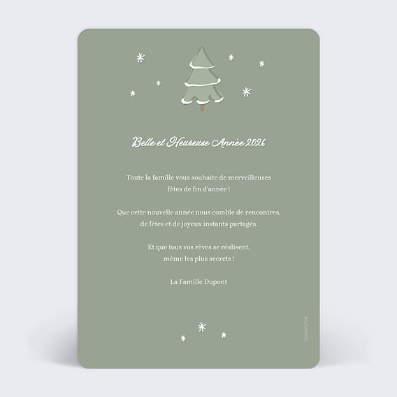 Carte de Voeux Particuliers Etiquette sapin