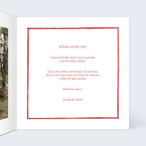 Carte de Voeux Particuliers Votre portrait en aquarelle aligné