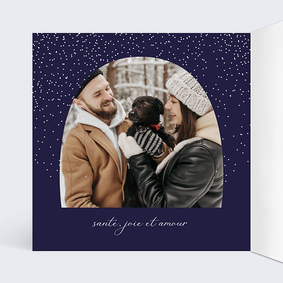 Carte de voeux Boule à Neige Message Intérieur Gauche