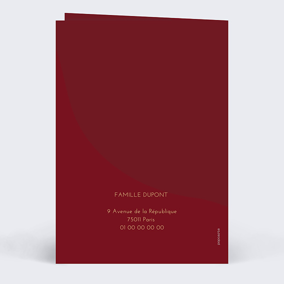 Carte de voeux Bandeau Branchage Verso