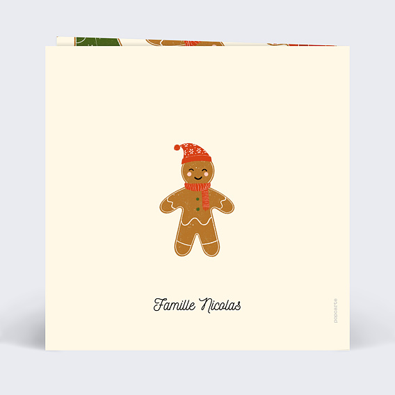 Carte de voeux Famille Pain d'Epices Verso