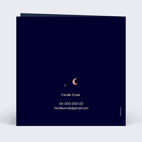 Carte de voeux Etoiles Magiques Verso