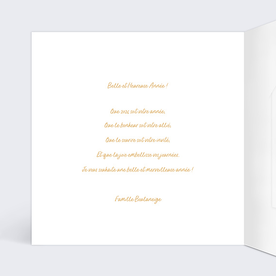 Carte de voeux Boule à Neige avec Chocolat Intérieur Gauche