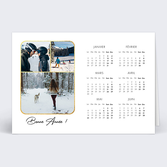Carte de Voeux Particuliers Calendrier Houx Magique