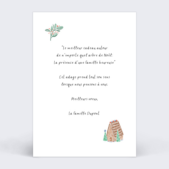 Carte de voeux Flocon d'Hiver Verso