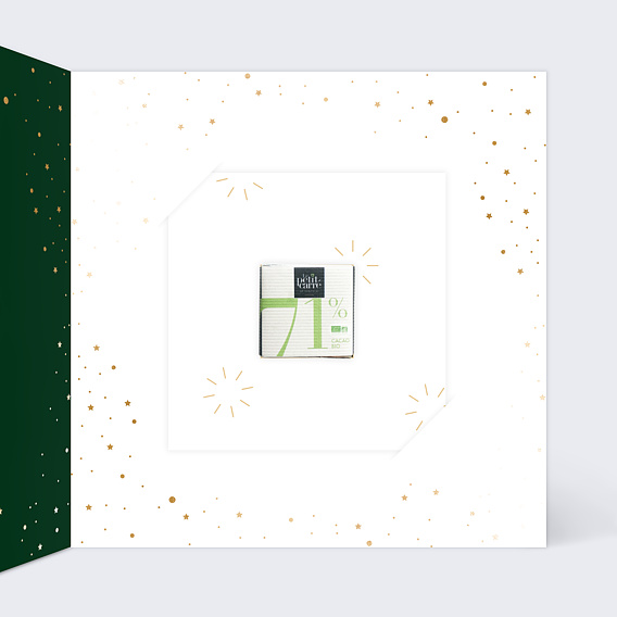 Carte de voeux Pétillante avec Chocolat Intérieur Droit