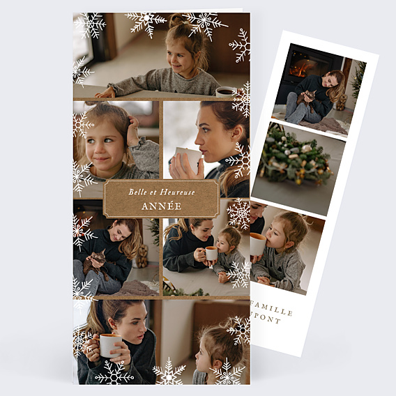 Carte de Voeux Particuliers Cadre Flocons