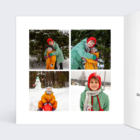 Carte de voeux Bonhomme de neige pop Intérieur Gauche