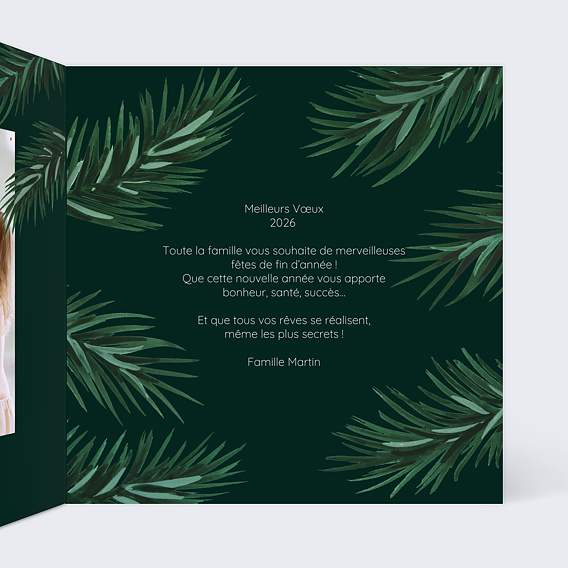 Carte de voeux Boules de Noel Chic Intérieur Droit