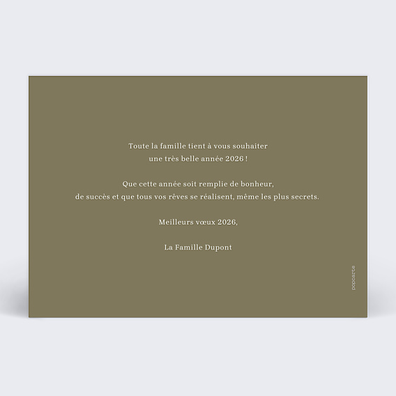 Carte de Voeux Particuliers Année en grand