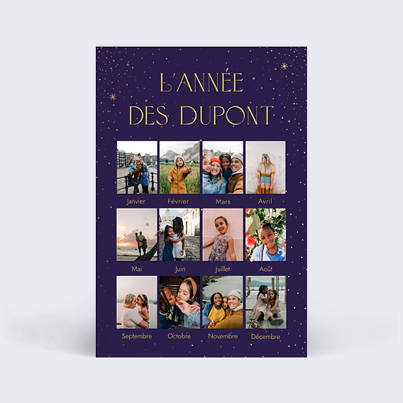 Carte de Voeux Particuliers 12 Mois Ensemble