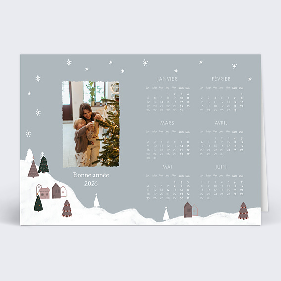 Carte de voeux Calendrier chalet