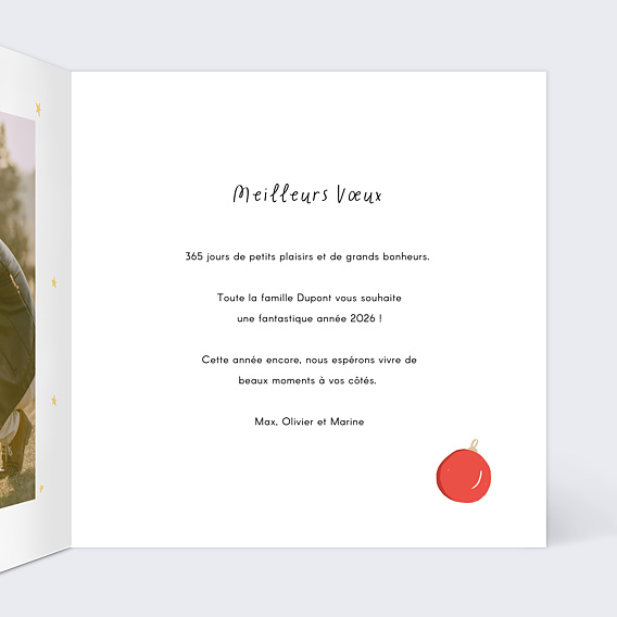 Carte de voeux Petites Boules Colorées Intérieur Droit