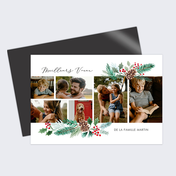 Carte de voeux Bandeau avec végétal