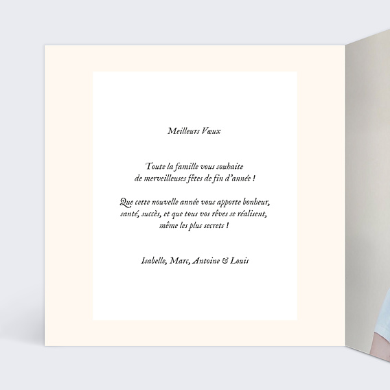 Carte de voeux Découpe Photo Polaroid Intérieur Gauche