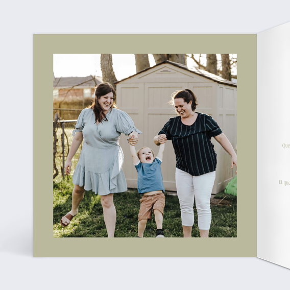 Carte de voeux Etiquette Carré Intérieur Gauche