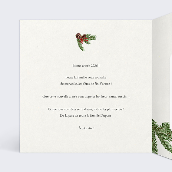 Carte de voeux Joli Brin avec Graines Intérieur Gauche