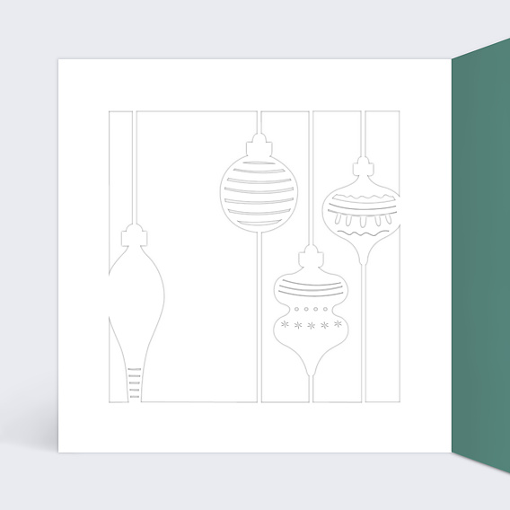 Carte de voeux Ornements Suspendus Intérieur Gauche