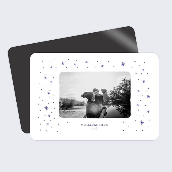 Carte de voeux Flocons Bleus