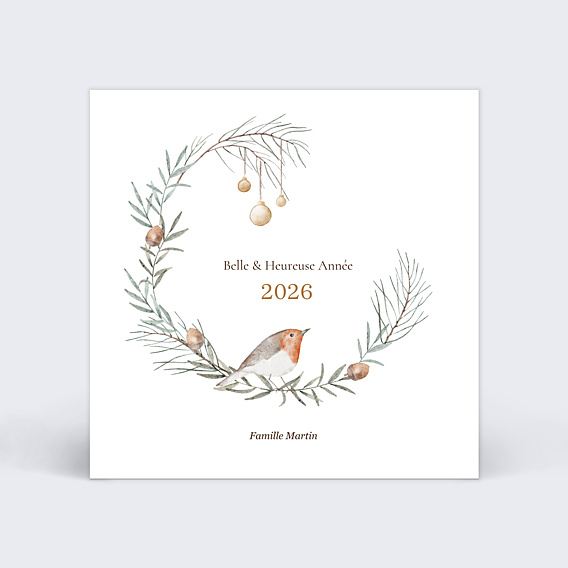 Carte de Voeux Particuliers Petit Rouge Gorge