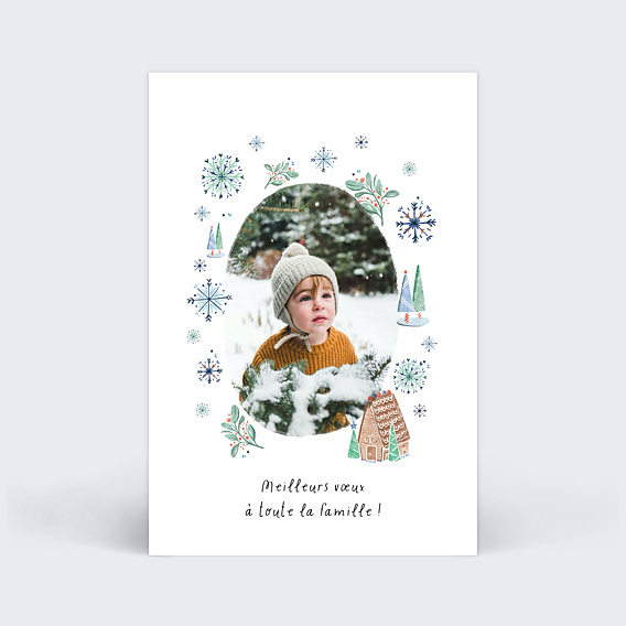 Carte de Voeux Particuliers Flocon d'Hiver