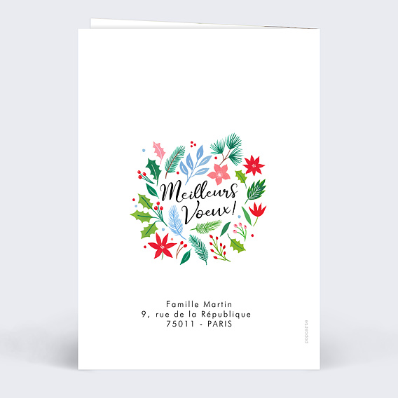 Carte de voeux Végétal Colorée Verso