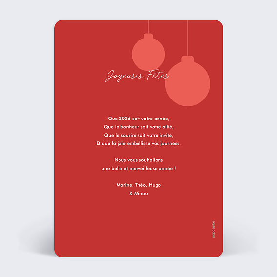 Carte de voeux Bonne Année Infographie Verso