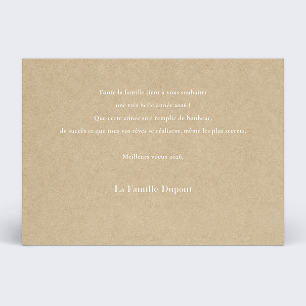 Carte de Voeux Particuliers Grands Souhaits Verso