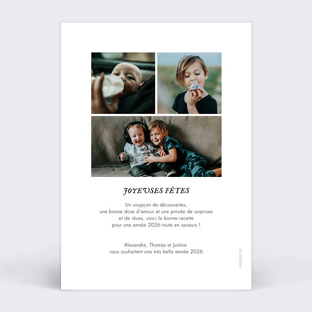 Carte de Voeux Particuliers New Year Verso