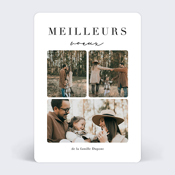 Carte de voeux Triptyque photos