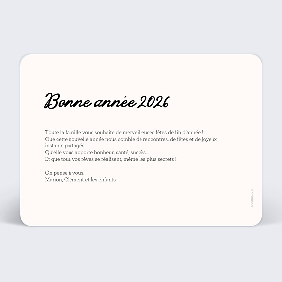 Carte de voeux Escapade Verso