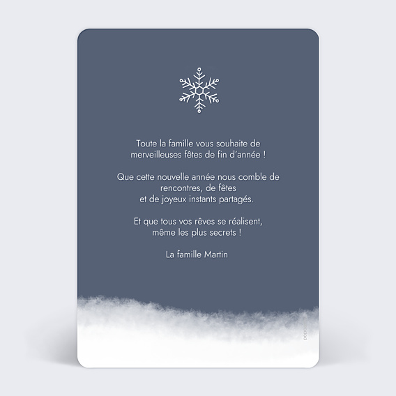 Carte de Voeux Particuliers Pleine page flocon