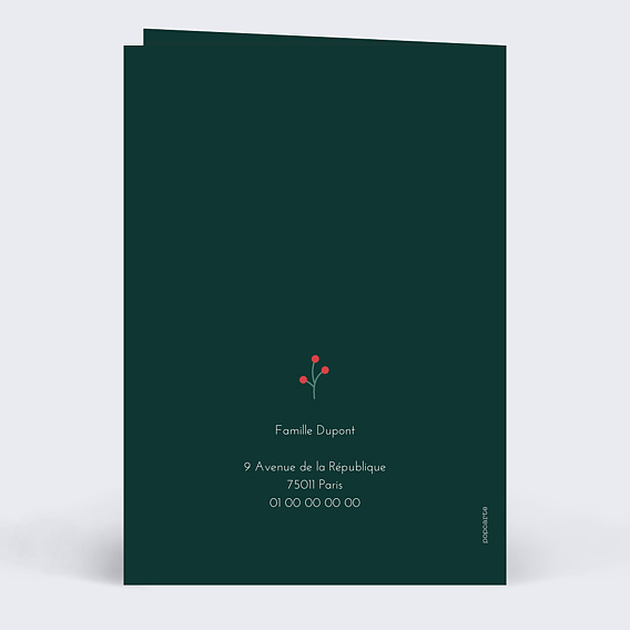 Carte de voeux Petits Végétaux Verso