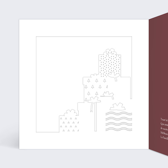 Carte de voeux Ribambelle de Cadeaux Intérieur Gauche