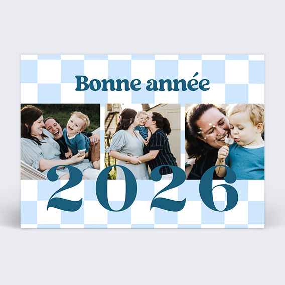 Carte de voeux Damier Recto