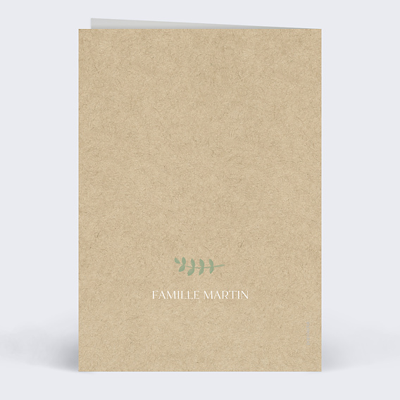 Carte de voeux Colombe kraft Verso