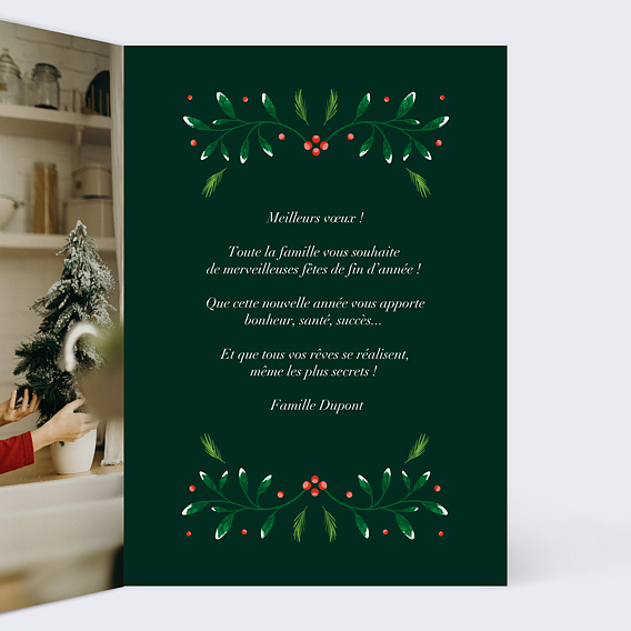 Carte de voeux Calligraphie Décorée Intérieur Droit