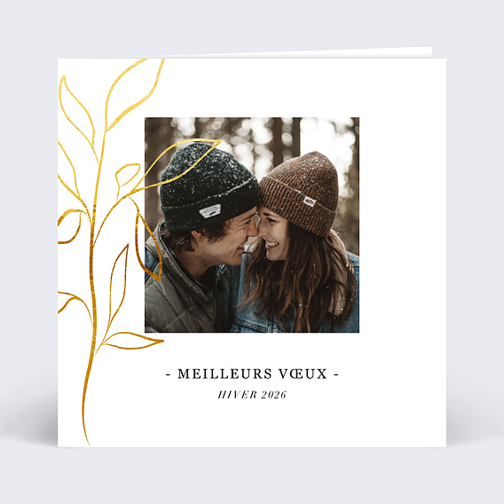 Carte de voeux Doux Feuillage Recto