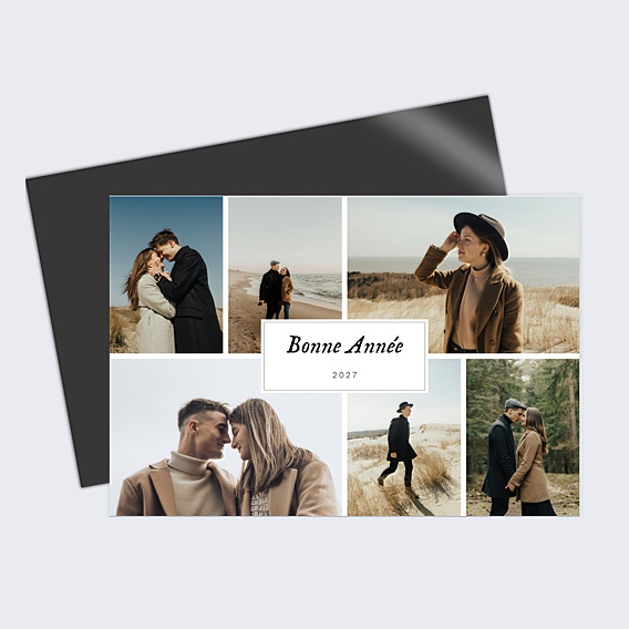 Carte de Voeux Particuliers Multiphoto Etiquette Paysage