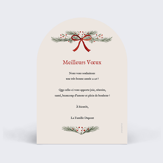 Carte de voeux Arche guirlande Verso