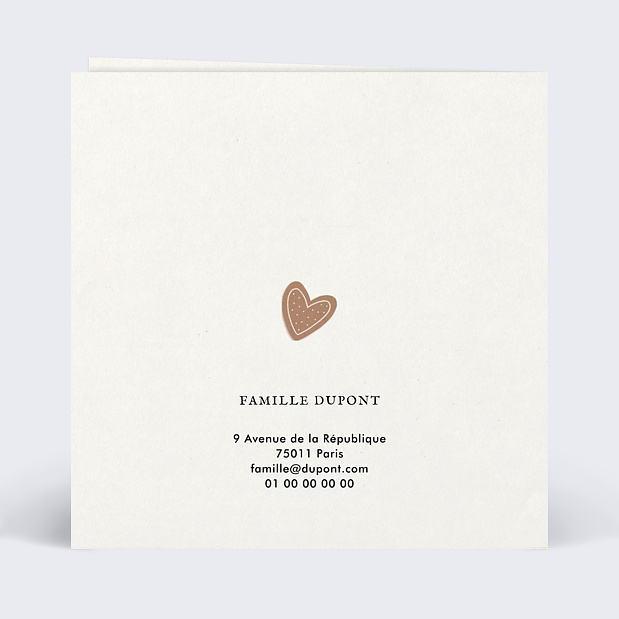 Carte de Voeux Particuliers Petits Biscuits Verso