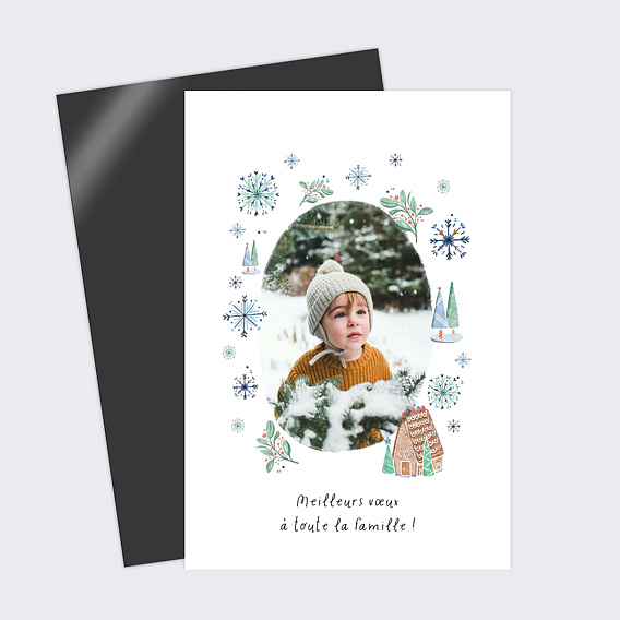 Carte de Voeux Particuliers Flocon d'Hiver