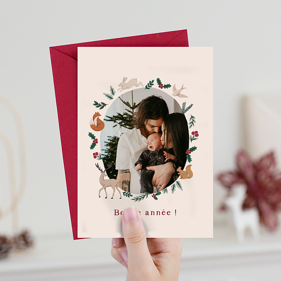 Carte de voeux Animaux Foret Après 1